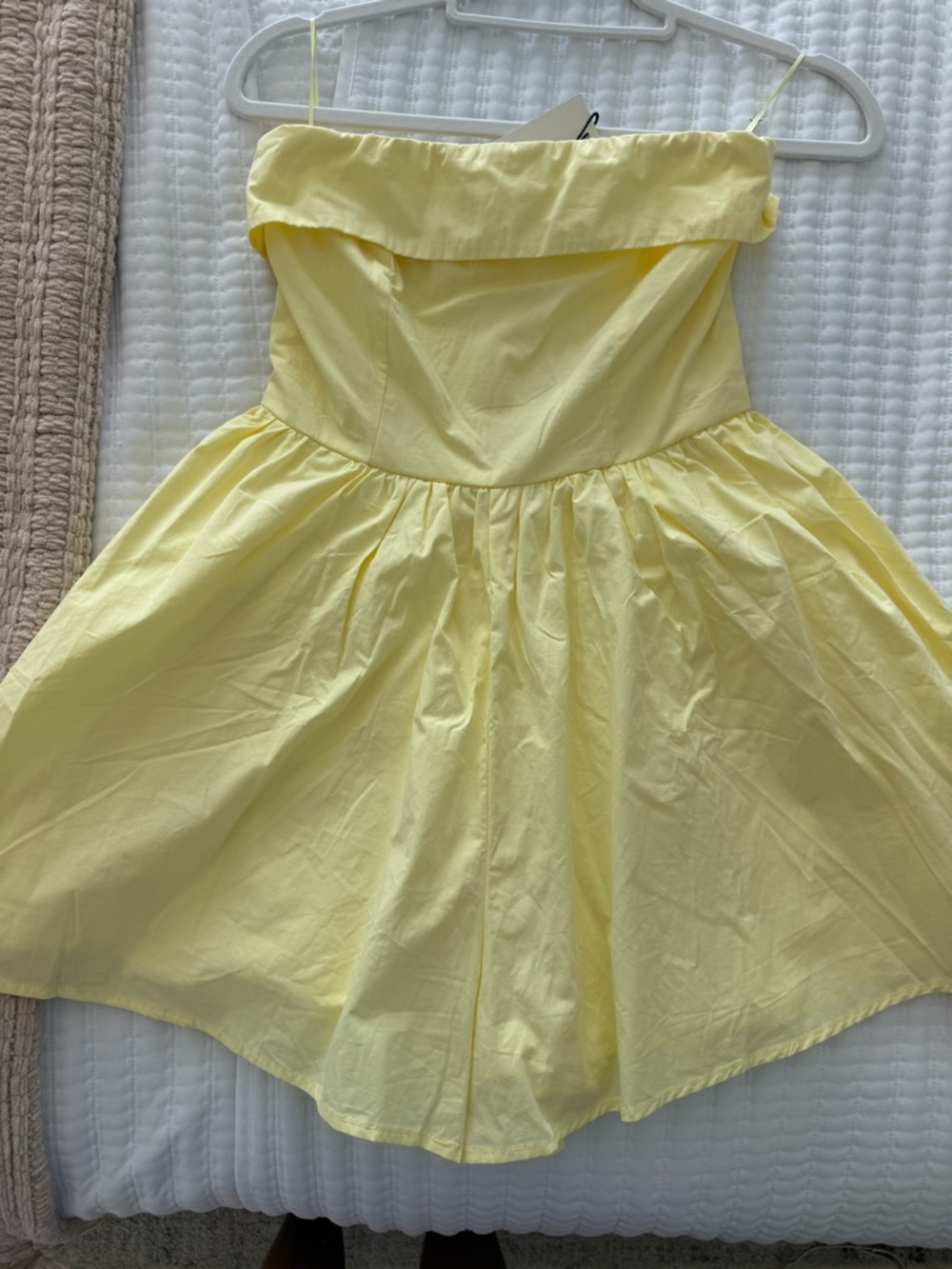 Sunshine Yellow Strapless Fit & Flare Romper